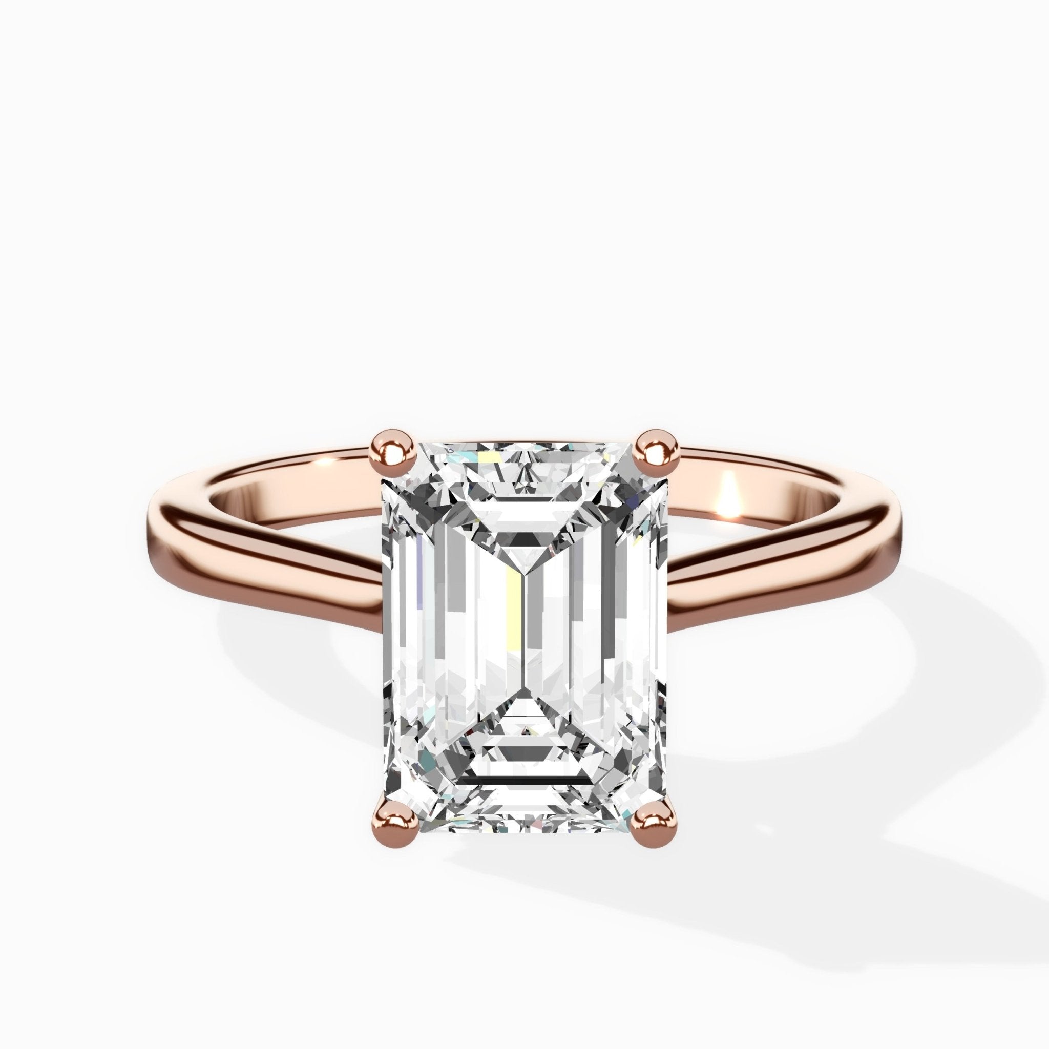 Petite Plain Band Solitaire Ring Engagement Ring - The Better Diamonds