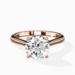 Petite Plain Band Solitaire Ring Engagement Ring - The Better Diamonds