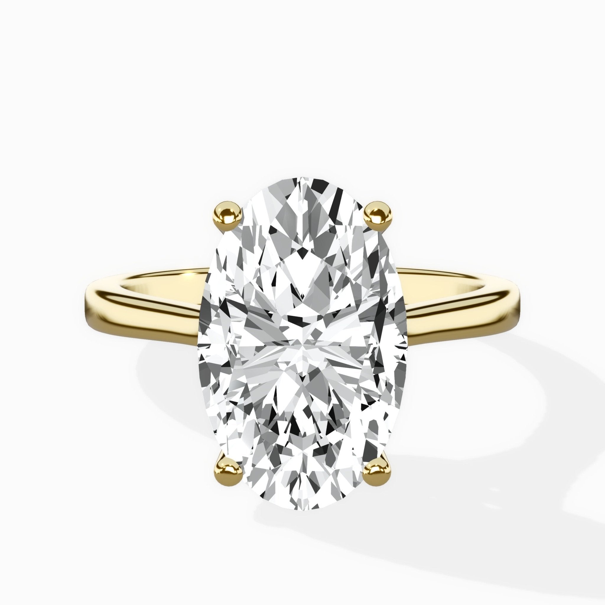 Petite Plain Band Solitaire Ring Engagement Ring - The Better Diamonds