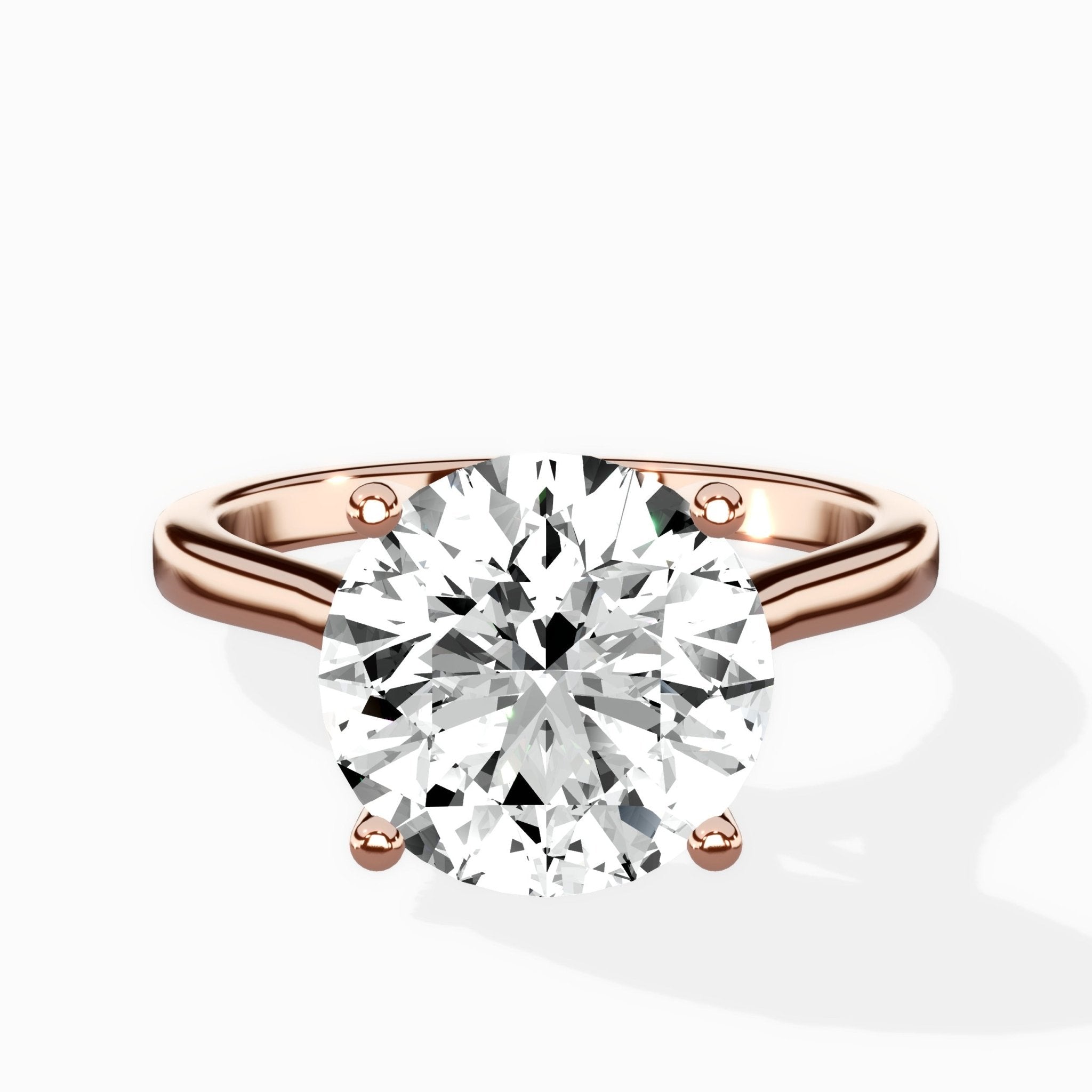 Petite Plain Band Solitaire Ring Engagement Ring - The Better Diamonds