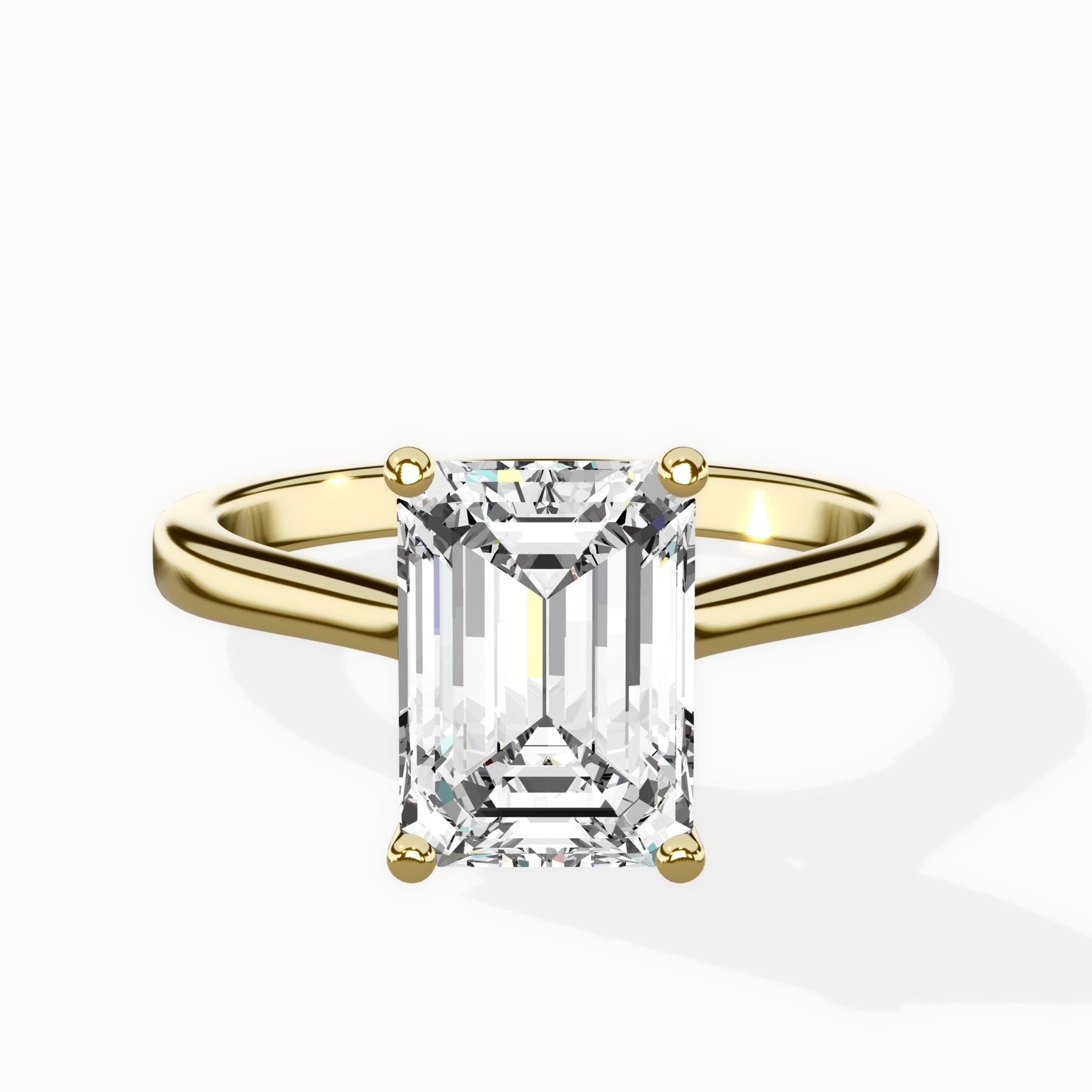 Petite Plain Band Solitaire Ring Engagement Ring - The Better Diamonds