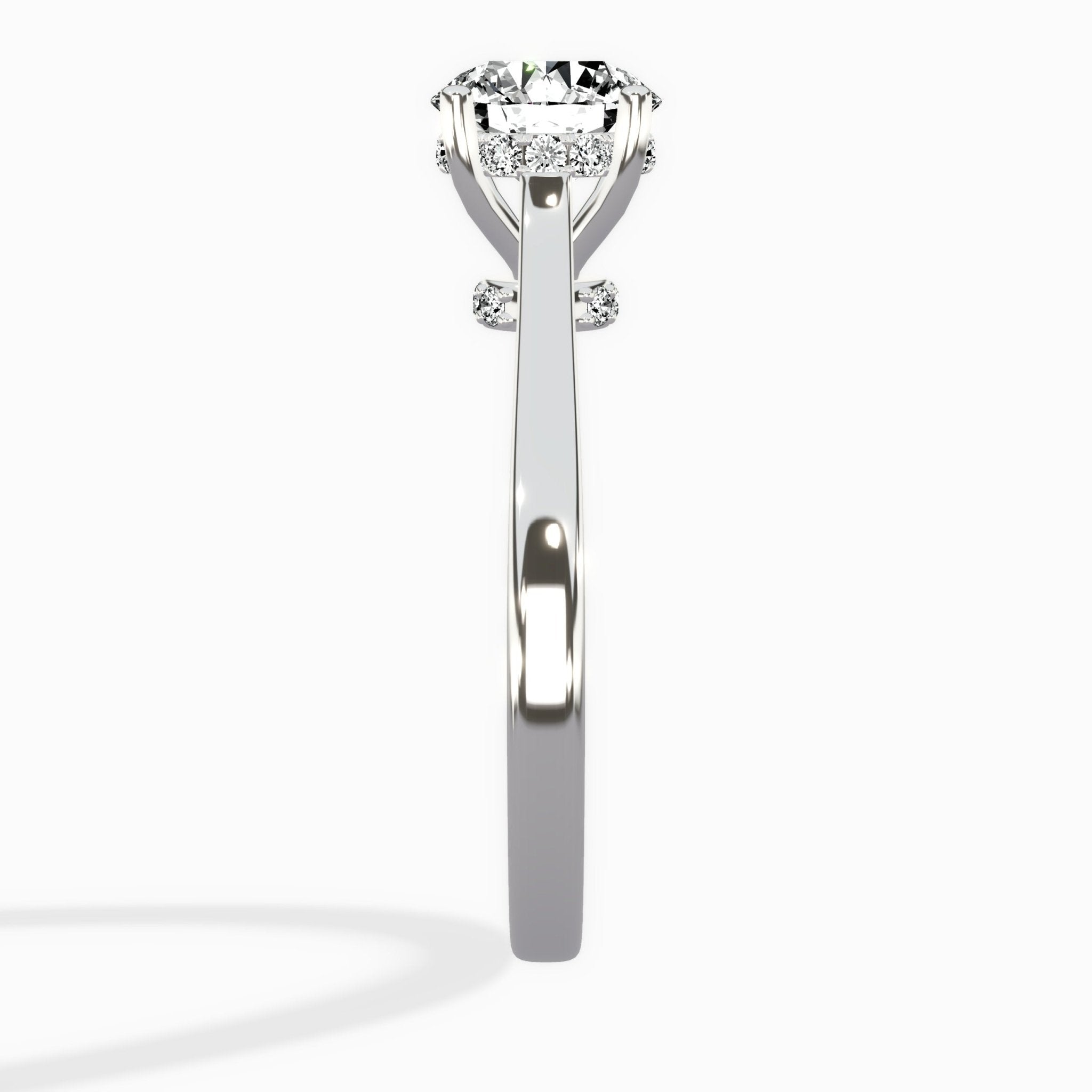 Petite Plain Band Solitaire Ring Engagement Ring - The Better Diamonds
