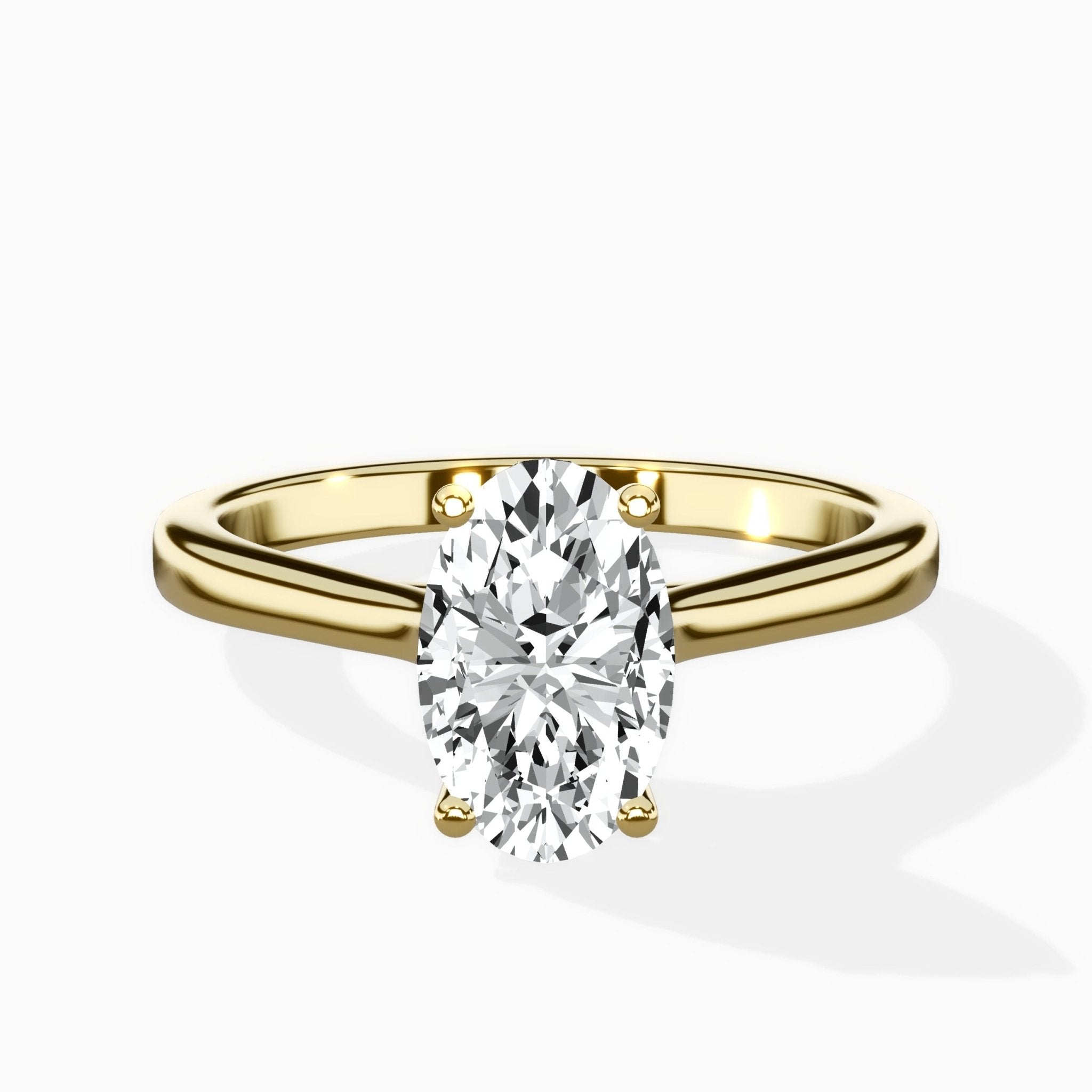 Petite Plain Band Solitaire Ring Engagement Ring - The Better Diamonds