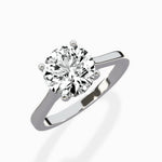 Petite Plain Band Solitaire Ring Engagement Ring - The Better Diamonds
