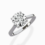 Petite Plain Band Solitaire Ring Engagement Ring - The Better Diamonds