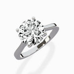 Petite Plain Band Solitaire Ring Engagement Ring - The Better Diamonds