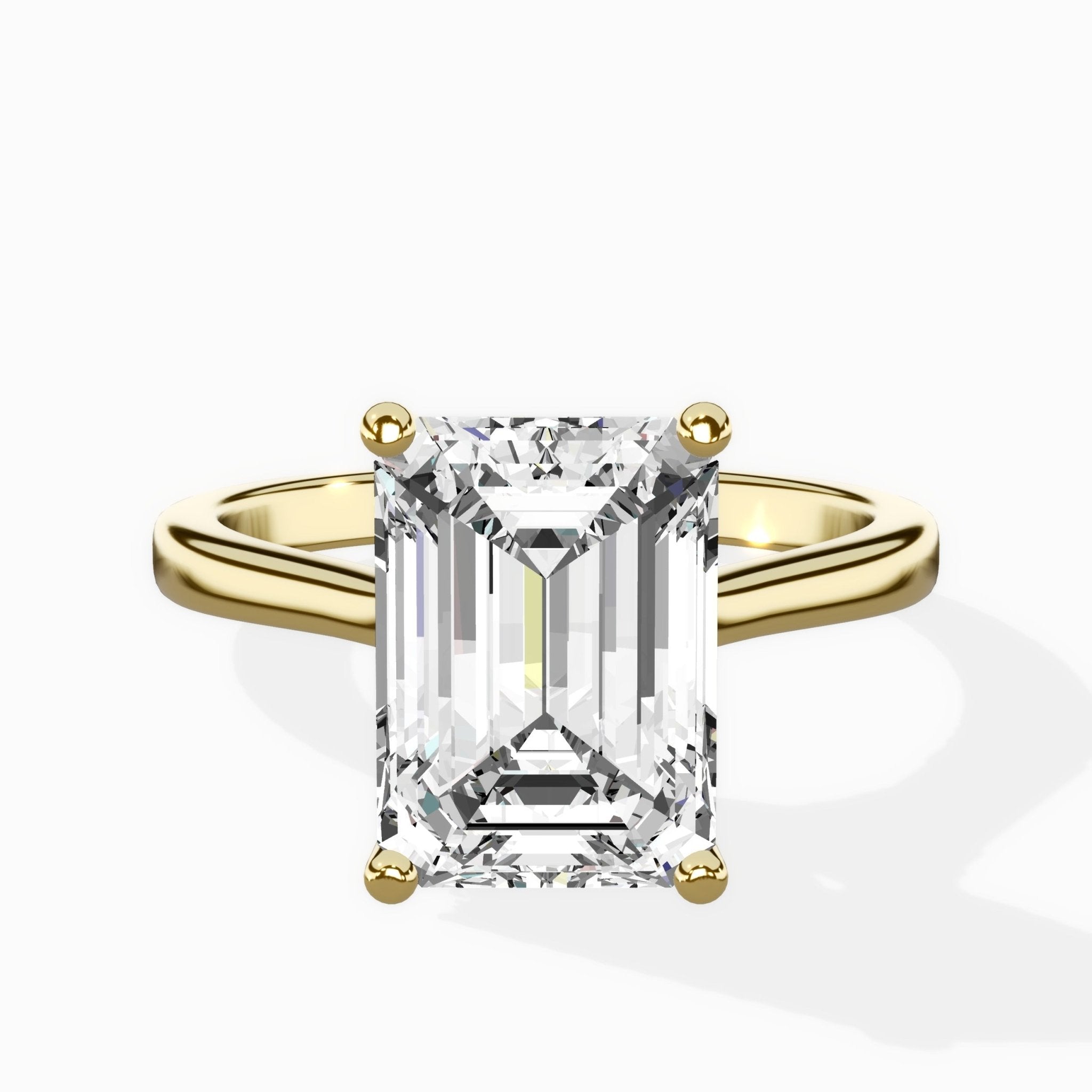 Petite Plain Band Solitaire Ring Engagement Ring - The Better Diamonds