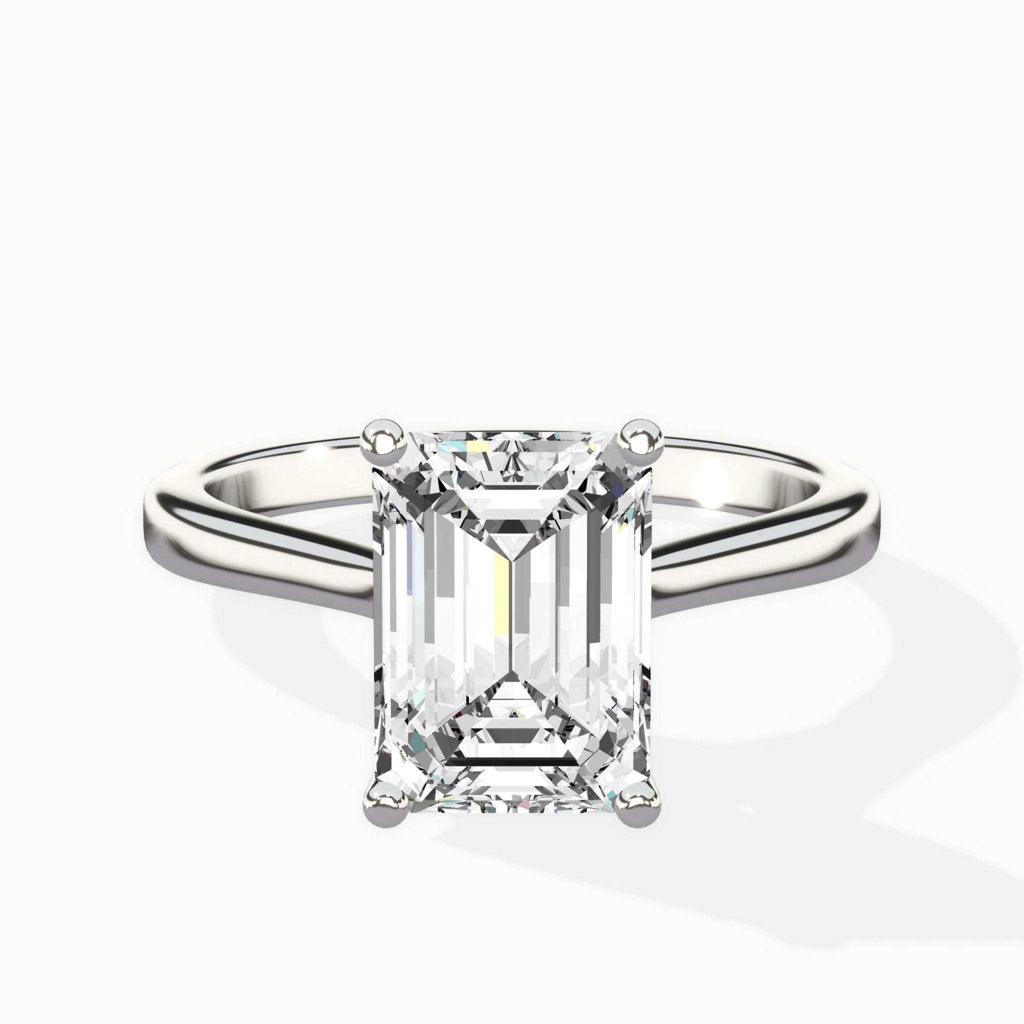 Petite Plain Band Solitaire Ring Engagement Ring - The Better Diamonds