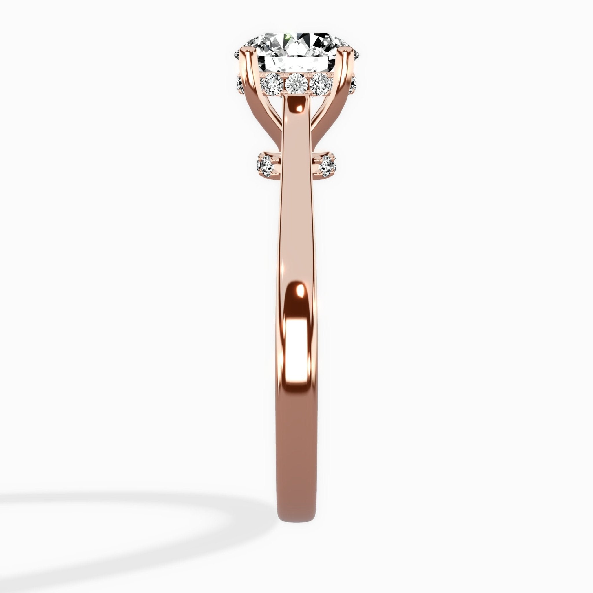 Petite Plain Band Solitaire Ring Engagement Ring - The Better Diamonds