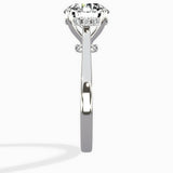 Petite Plain Band Solitaire Ring Engagement Ring - The Better Diamonds