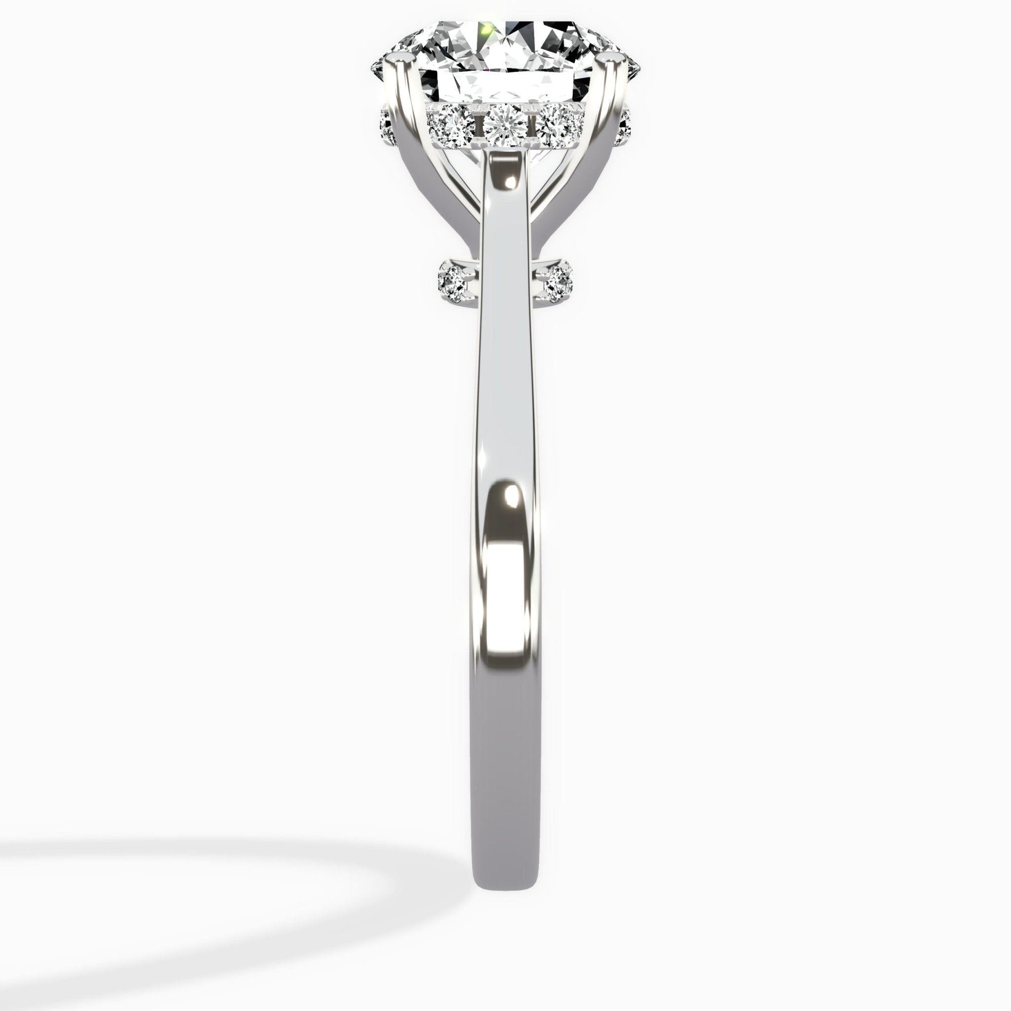 Petite Plain Band Solitaire Ring Engagement Ring - The Better Diamonds