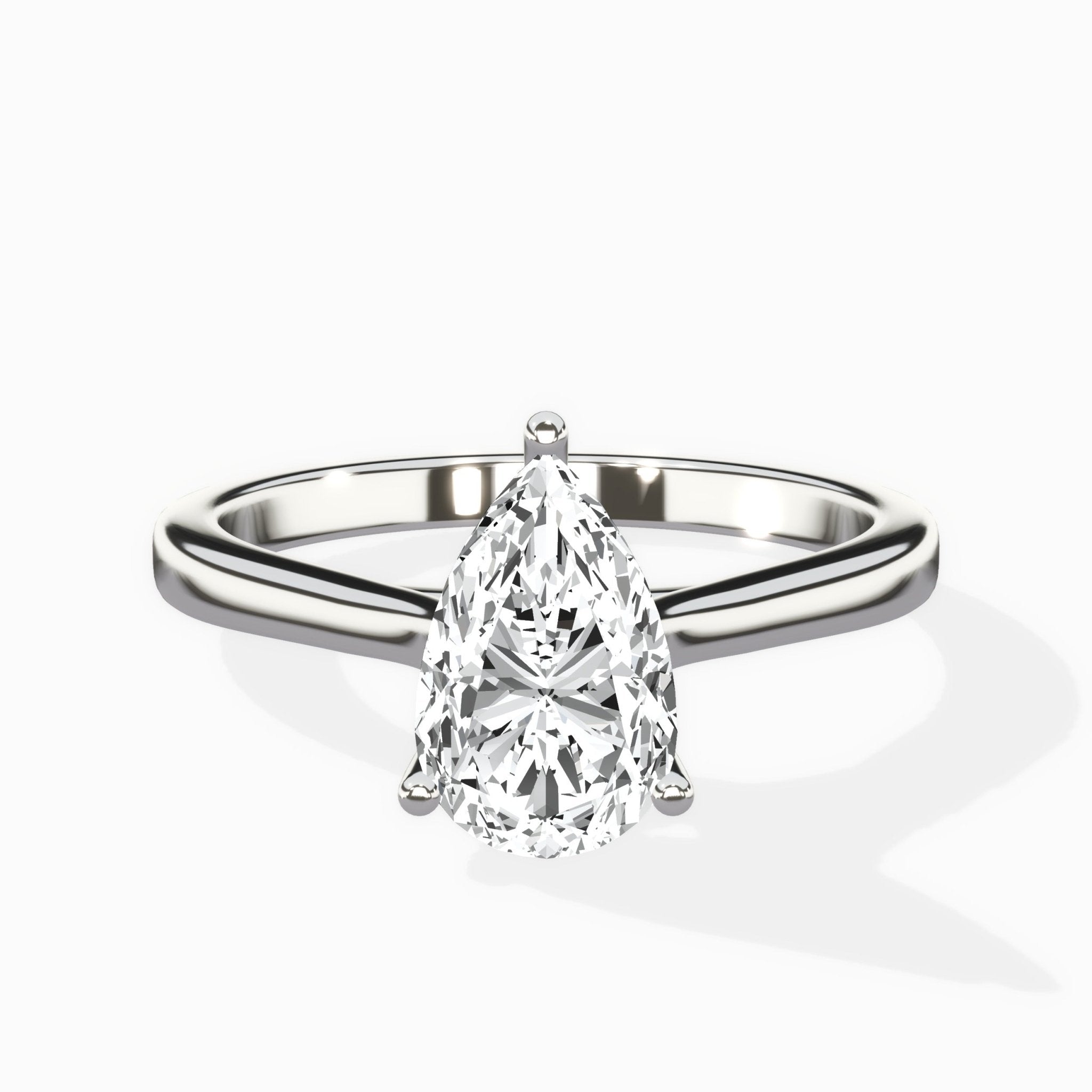 Petite Plain Band Solitaire Ring Engagement Ring - The Better Diamonds