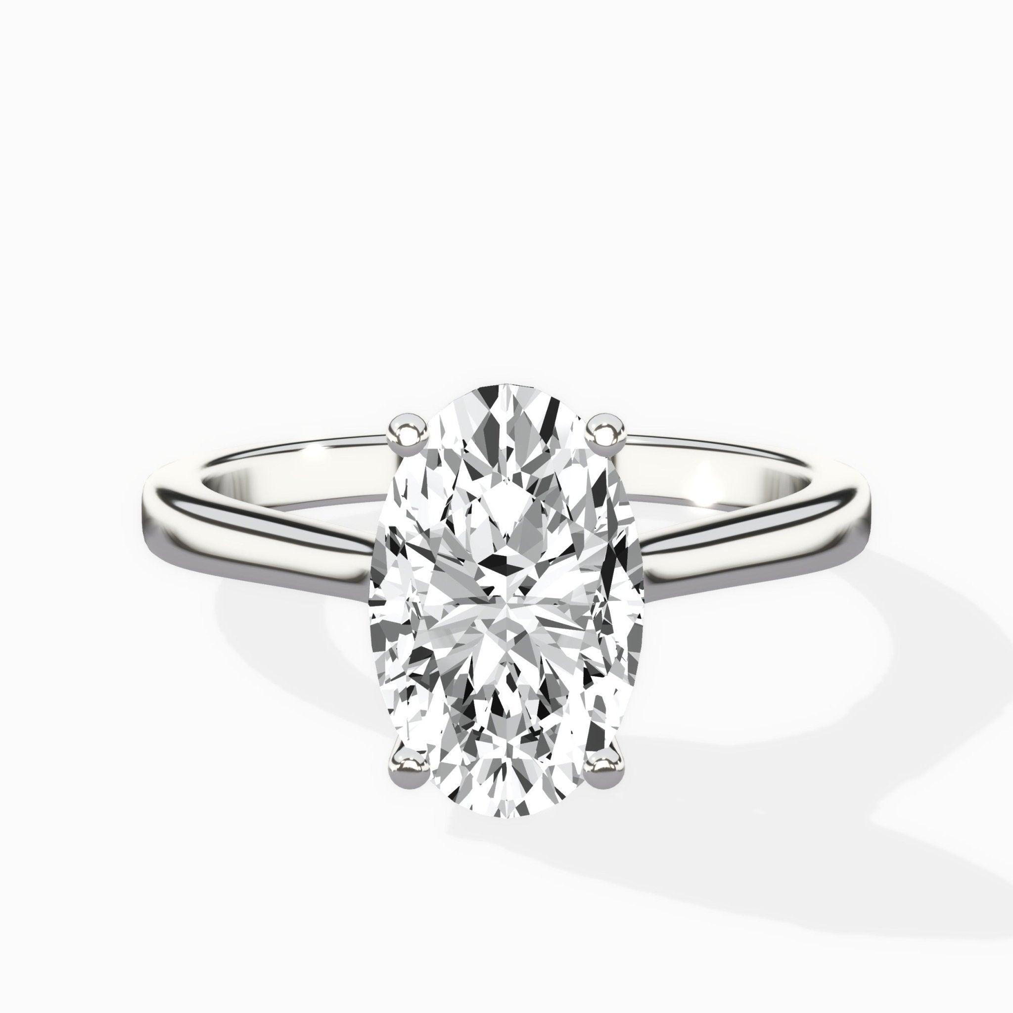 Petite Plain Band Solitaire Ring Engagement Ring - The Better Diamonds