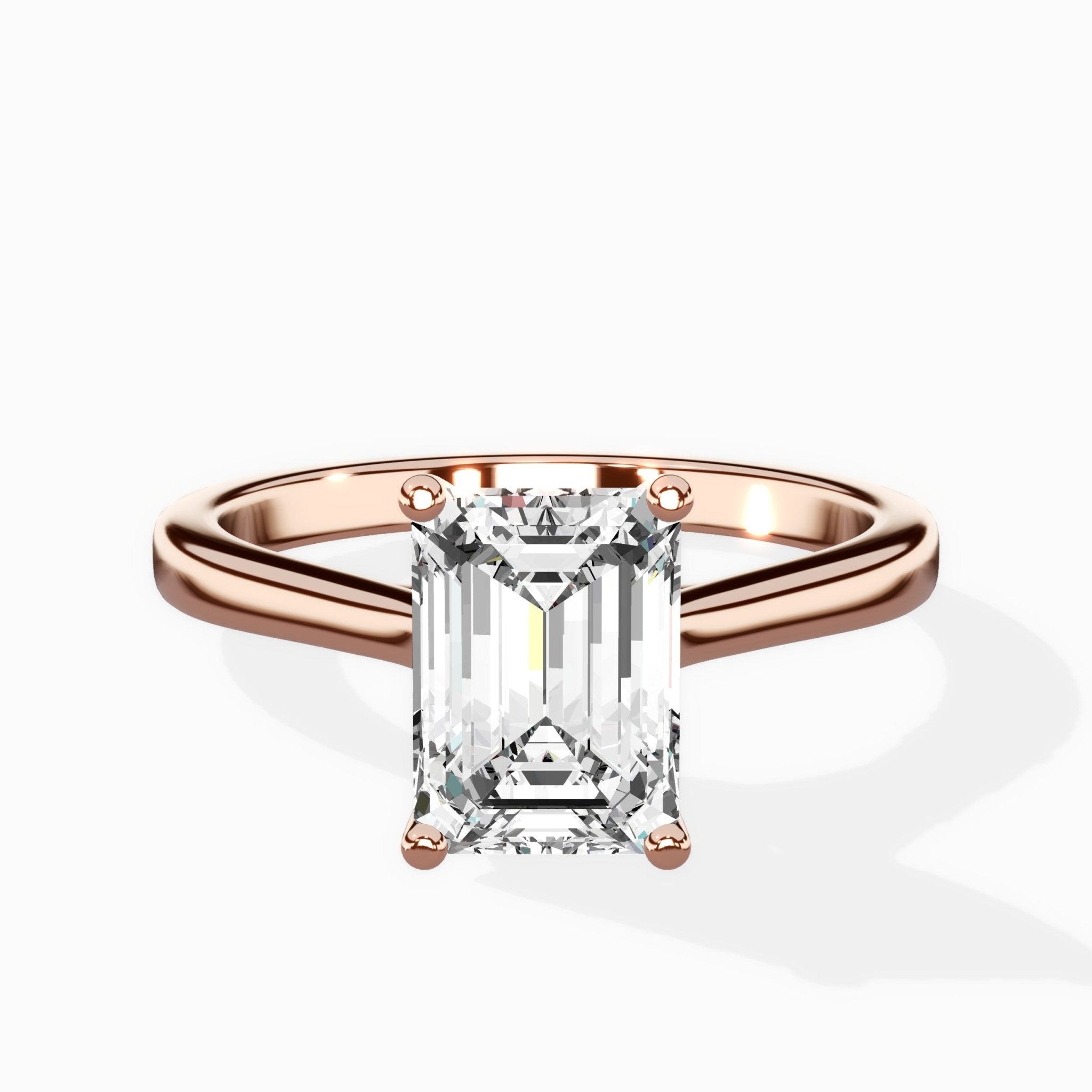 Petite Plain Band Solitaire Ring Engagement Ring - The Better Diamonds