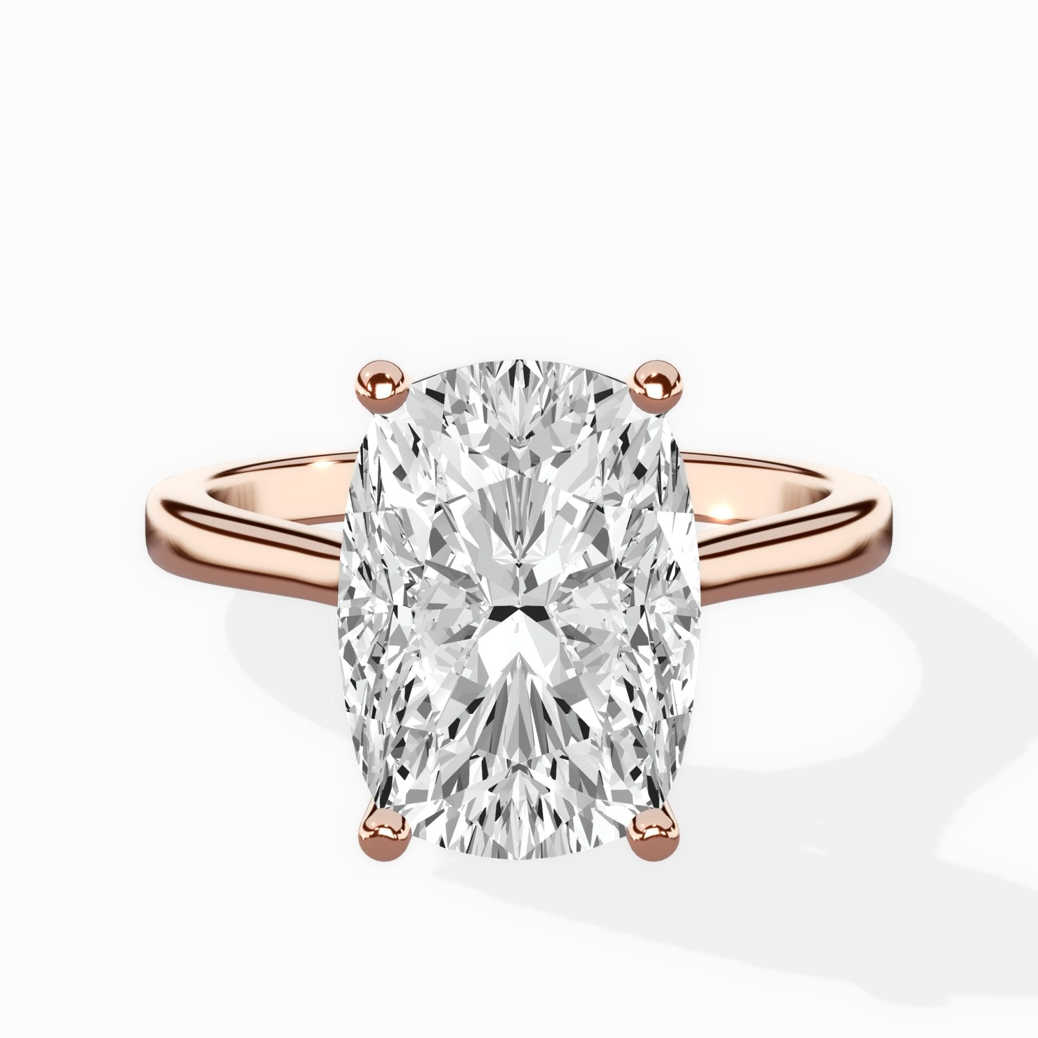 Petite Plain Band Solitaire Ring Engagement Ring - The Better Diamonds