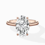 Petite Plain Band Solitaire Ring Engagement Ring - The Better Diamonds