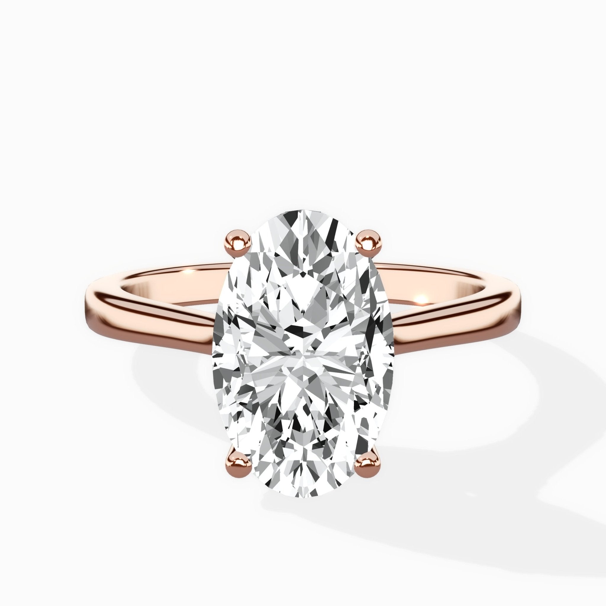 Petite Plain Band Solitaire Ring Engagement Ring - The Better Diamonds