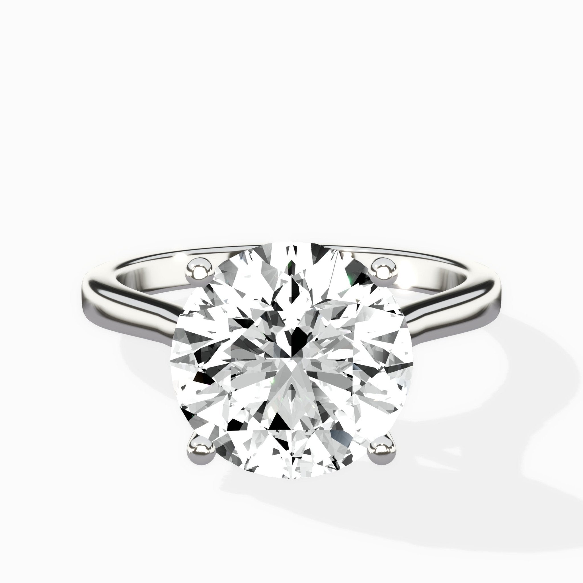 Petite Plain Band Solitaire Ring Engagement Ring - The Better Diamonds