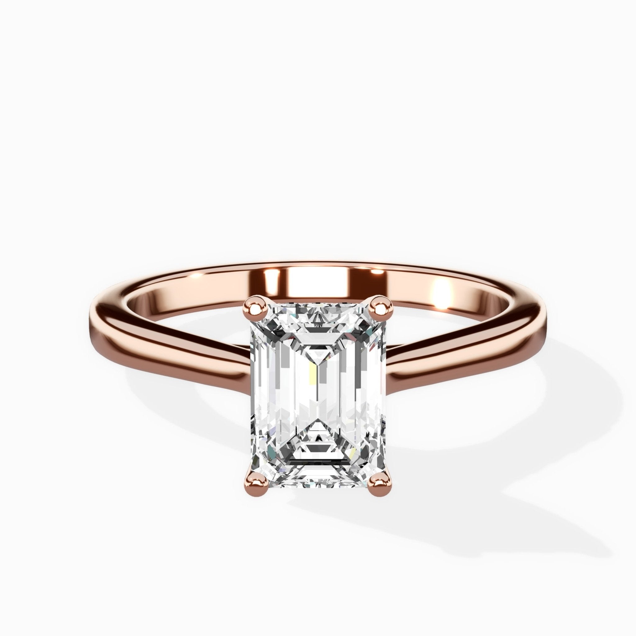 Petite Plain Band Solitaire Ring Engagement Ring - The Better Diamonds