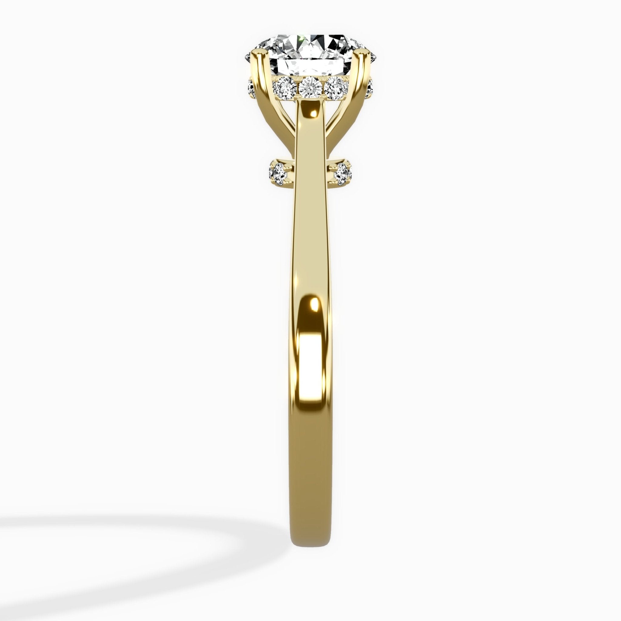 Petite Plain Band Solitaire Ring Engagement Ring - The Better Diamonds