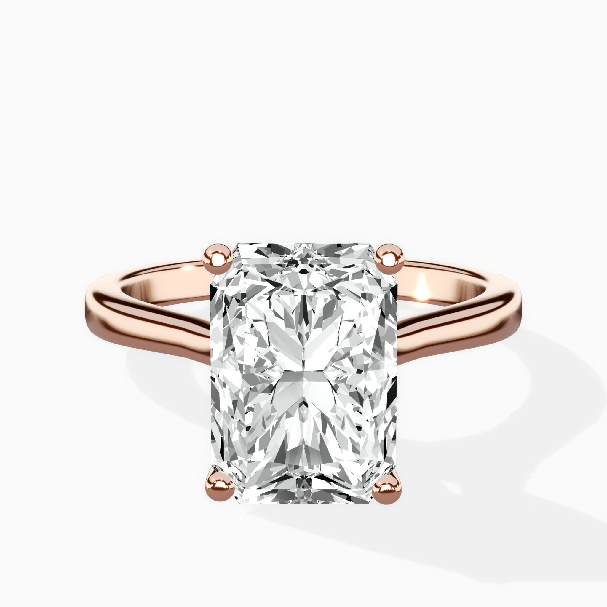 Petite Plain Band Solitaire Ring Engagement Ring - The Better Diamonds