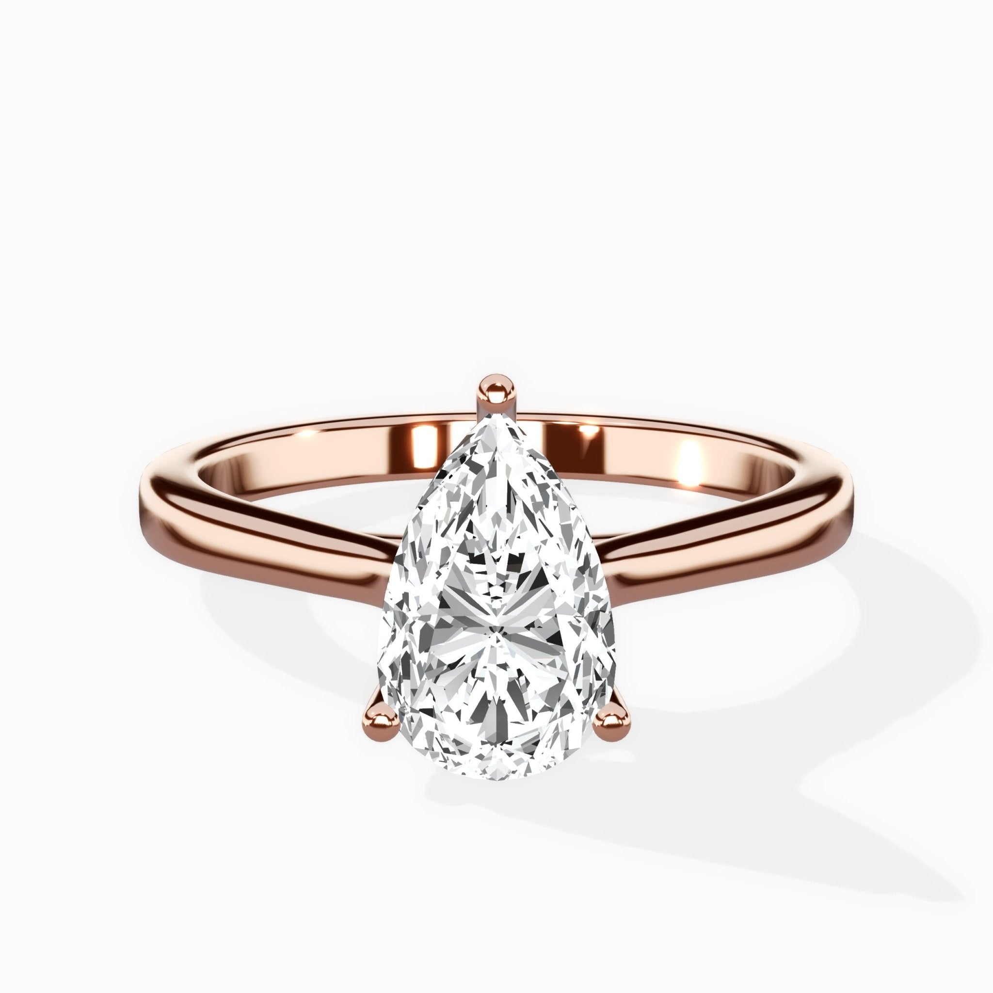 Petite Plain Band Solitaire Ring Engagement Ring - The Better Diamonds