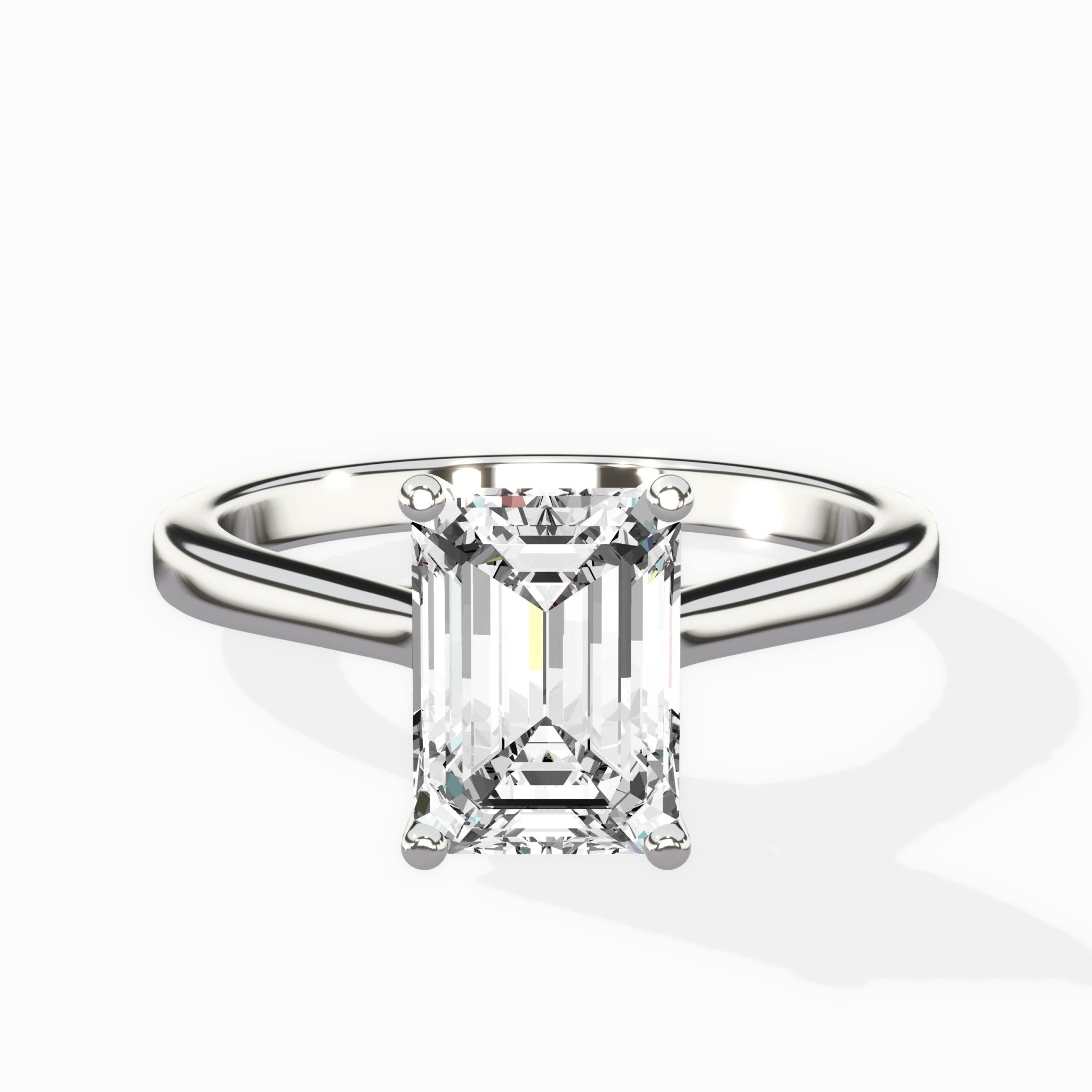 Petite Plain Band Solitaire Ring Engagement Ring - The Better Diamonds