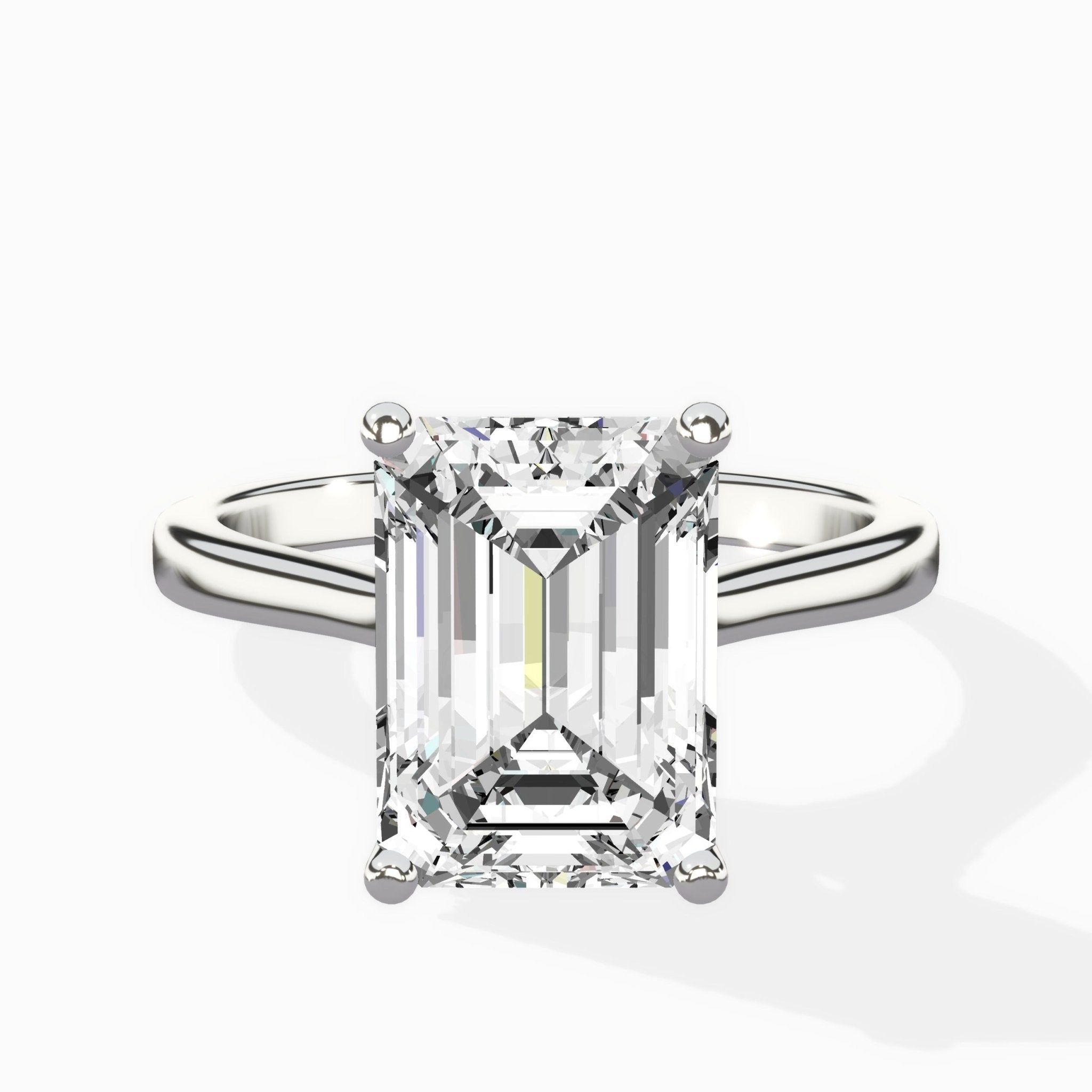 Petite Plain Band Solitaire Ring Engagement Ring - The Better Diamonds
