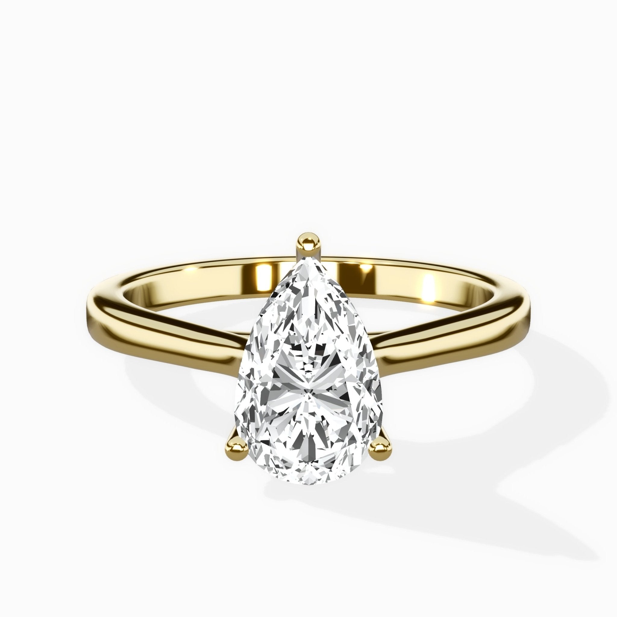 Petite Plain Band Solitaire Ring Engagement Ring - The Better Diamonds