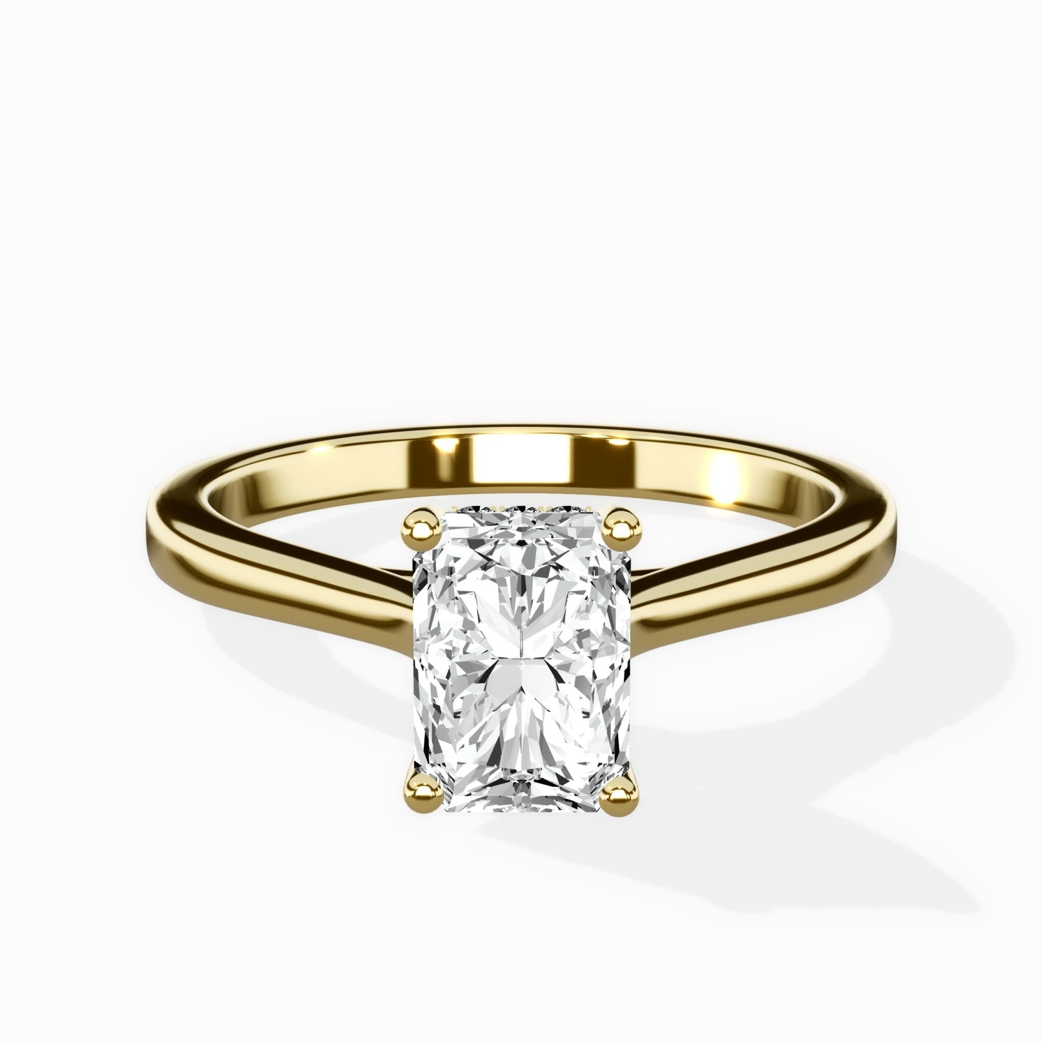 Petite Plain Band Solitaire Ring Engagement Ring - The Better Diamonds