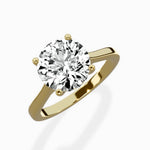 Petite Plain Band Solitaire Ring Engagement Ring - The Better Diamonds