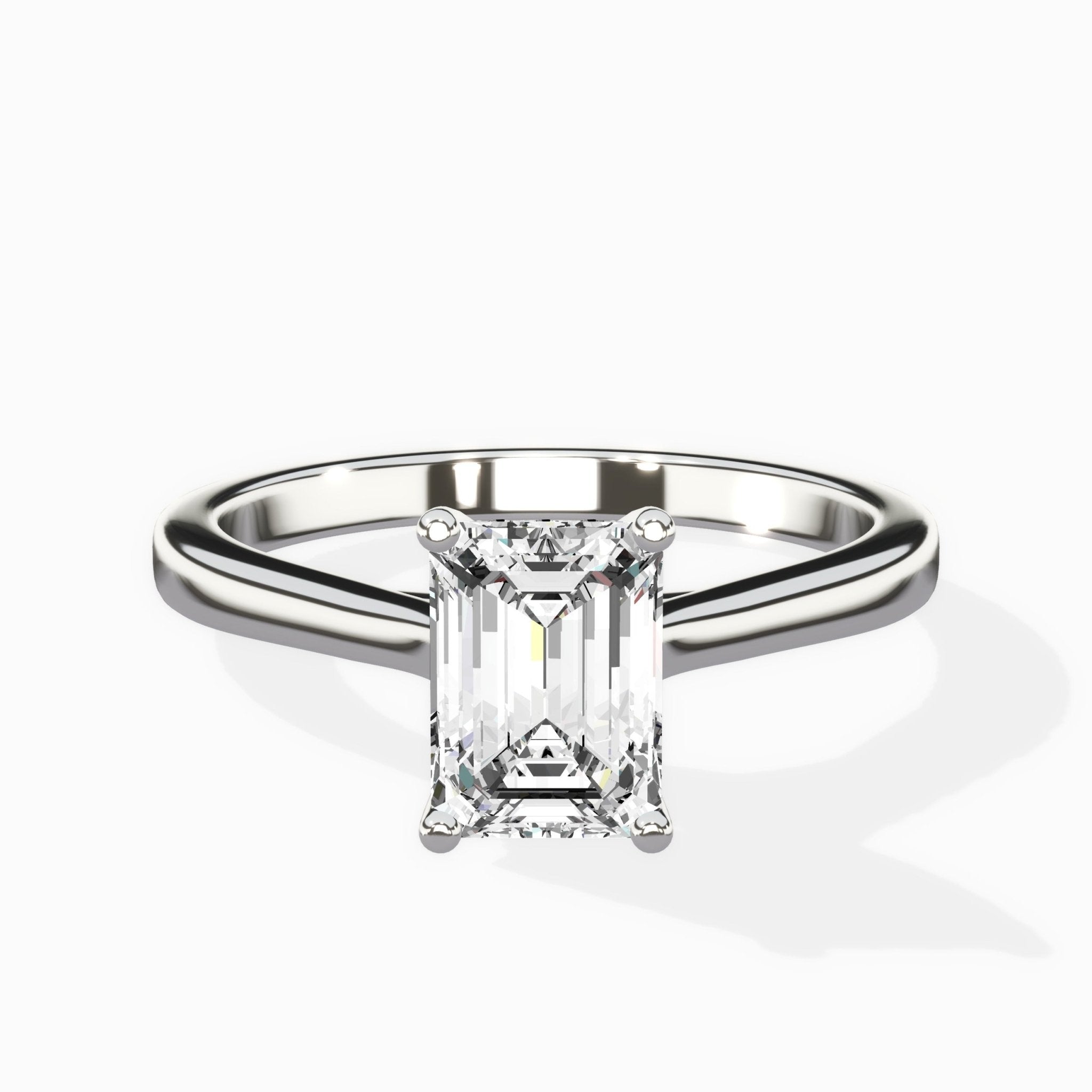 Petite Plain Band Solitaire Ring Engagement Ring - The Better Diamonds