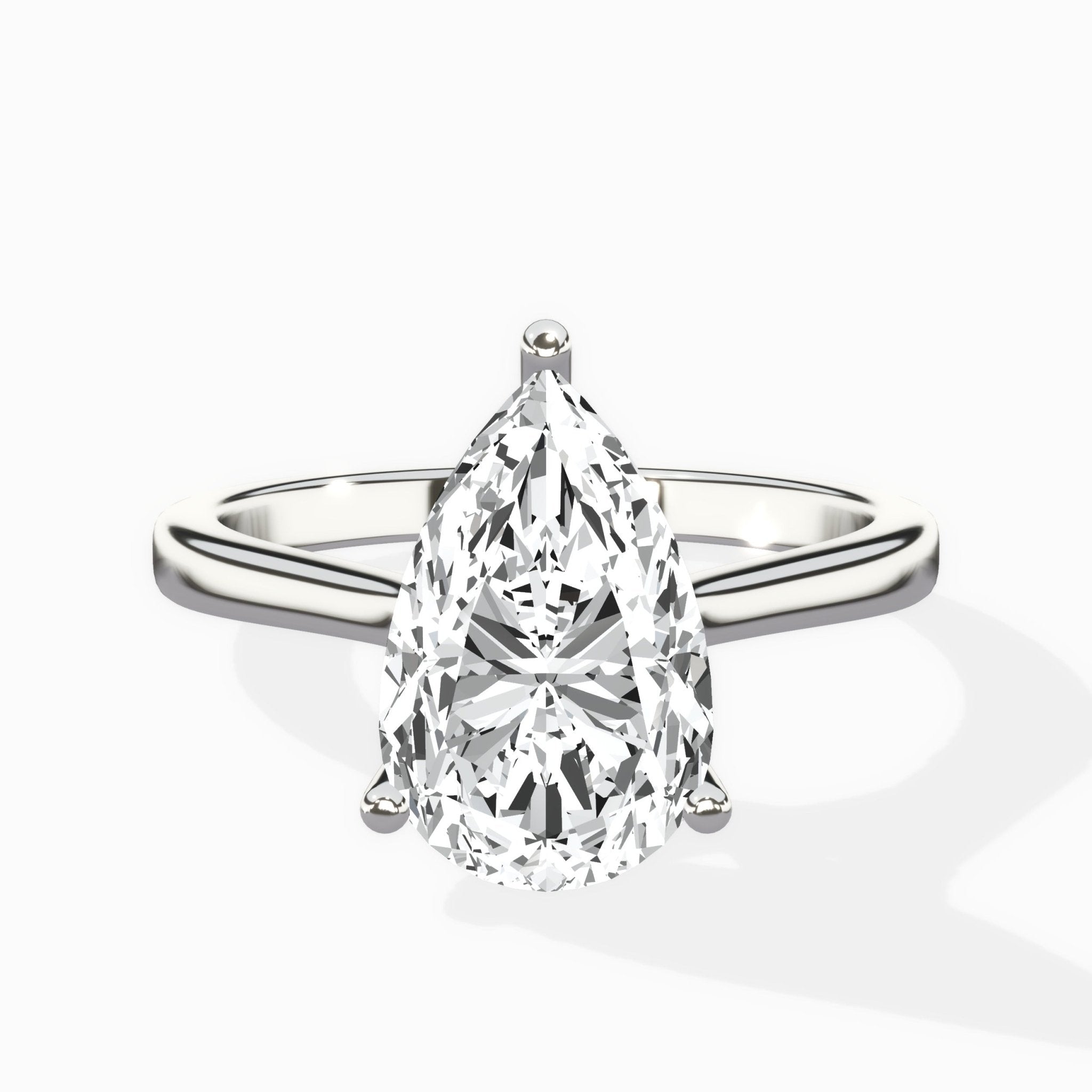 Petite Plain Band Solitaire Ring Engagement Ring - The Better Diamonds