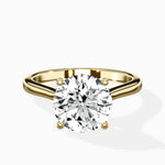 Petite Plain Band Solitaire Ring Engagement Ring - The Better Diamonds