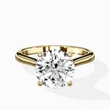 Petite Plain Band Solitaire Ring Engagement Ring - The Better Diamonds