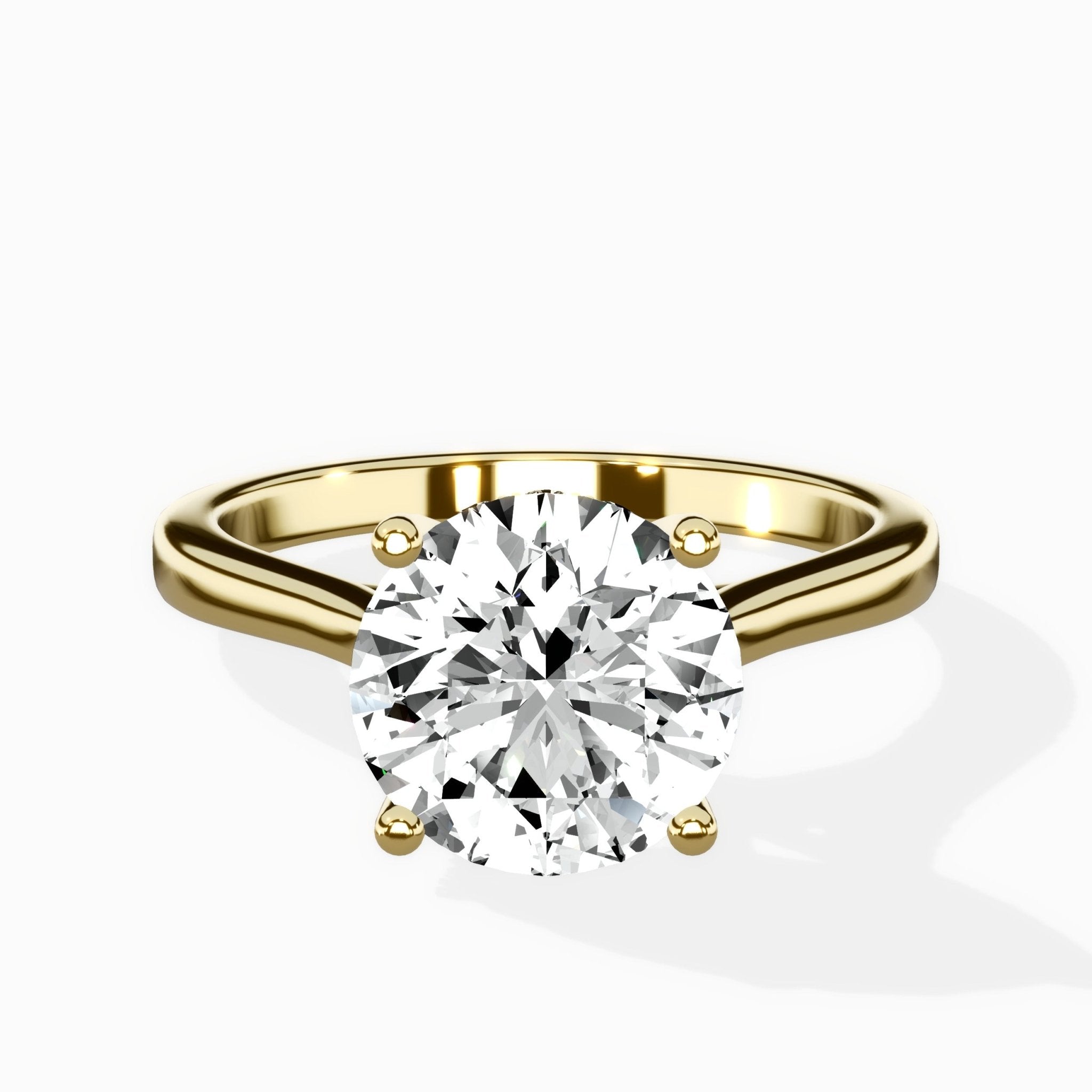 Petite Plain Band Solitaire Ring Engagement Ring - The Better Diamonds