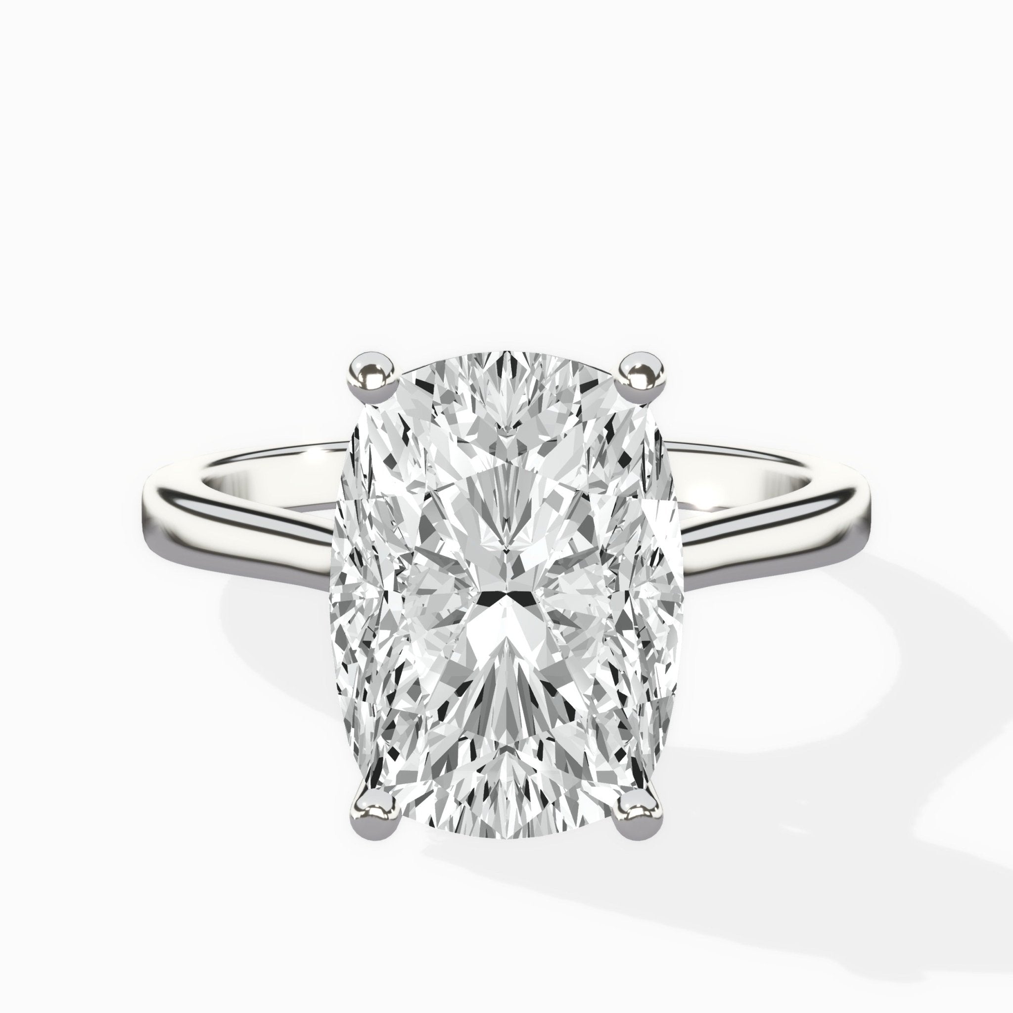 Petite Plain Band Solitaire Ring Engagement Ring - The Better Diamonds