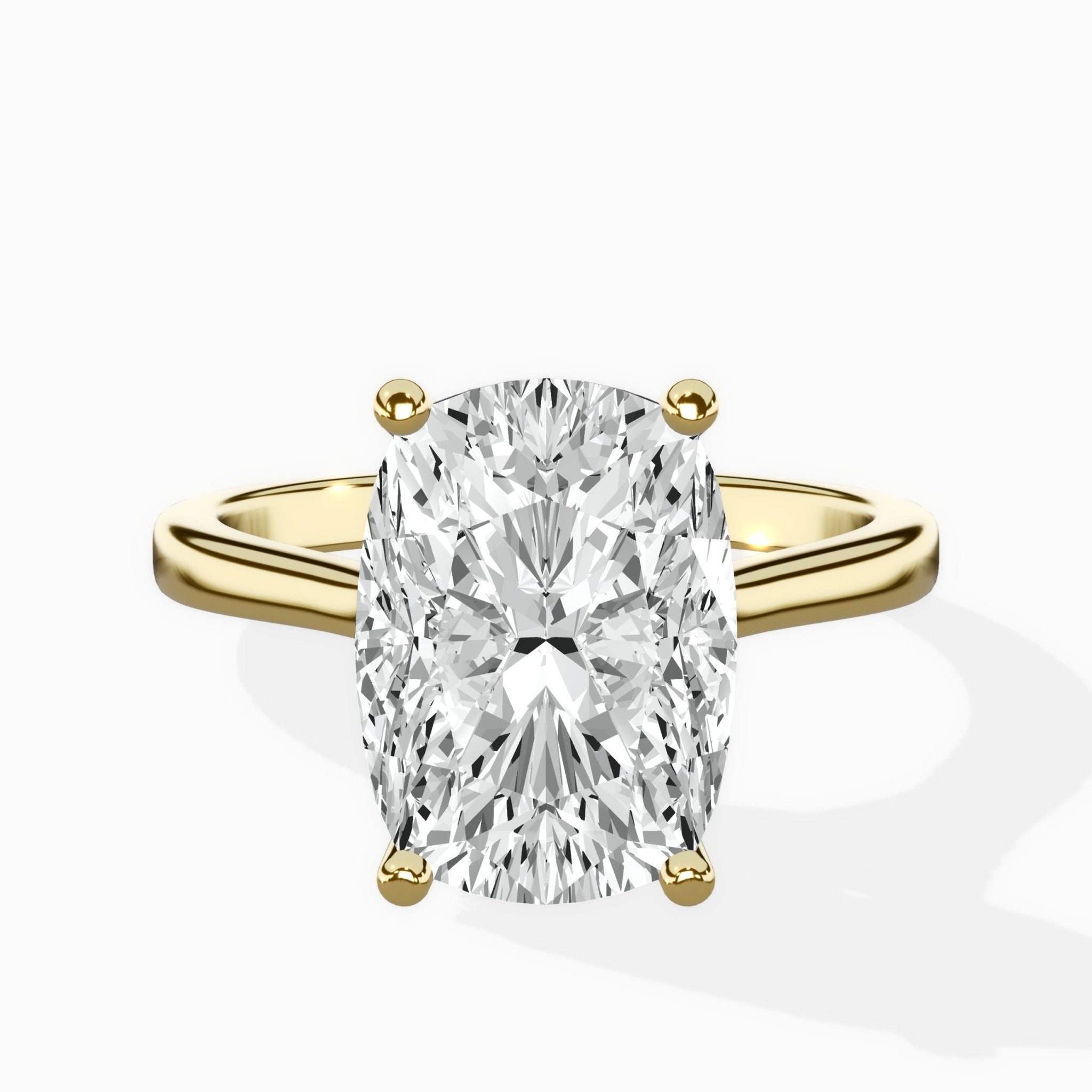 Petite Plain Band Solitaire Ring Engagement Ring - The Better Diamonds