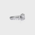 Bali Vintage Style Oval Engagement Ring in White Gold