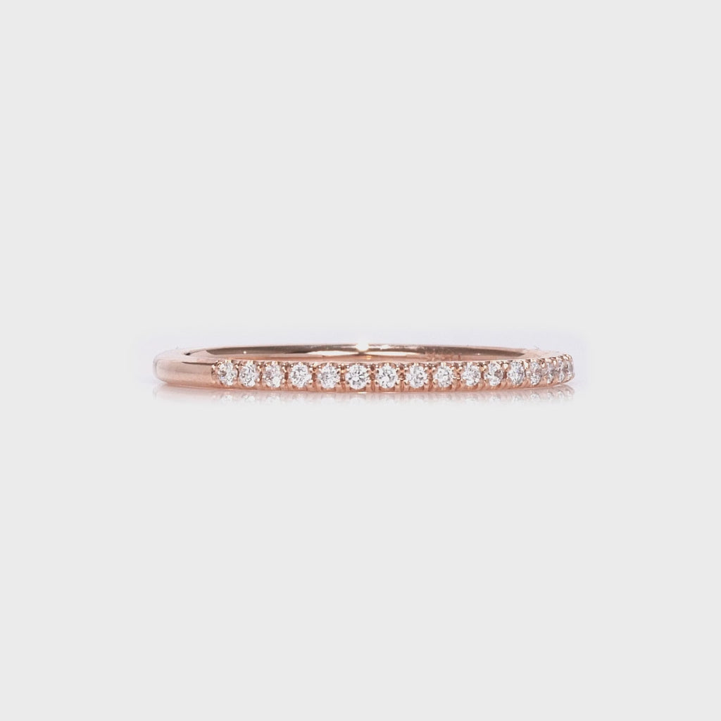 Petit Classic Pave Wedding Band in Rose Gold