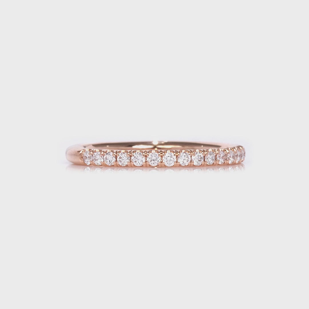 Medium Classic Pave Wedding Band in Rose Gold