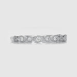 Medium Vintage Filigree Wedding Band in White Gold