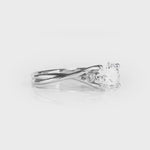 Twisted Solitaire Round Engagement Ring in White Gold