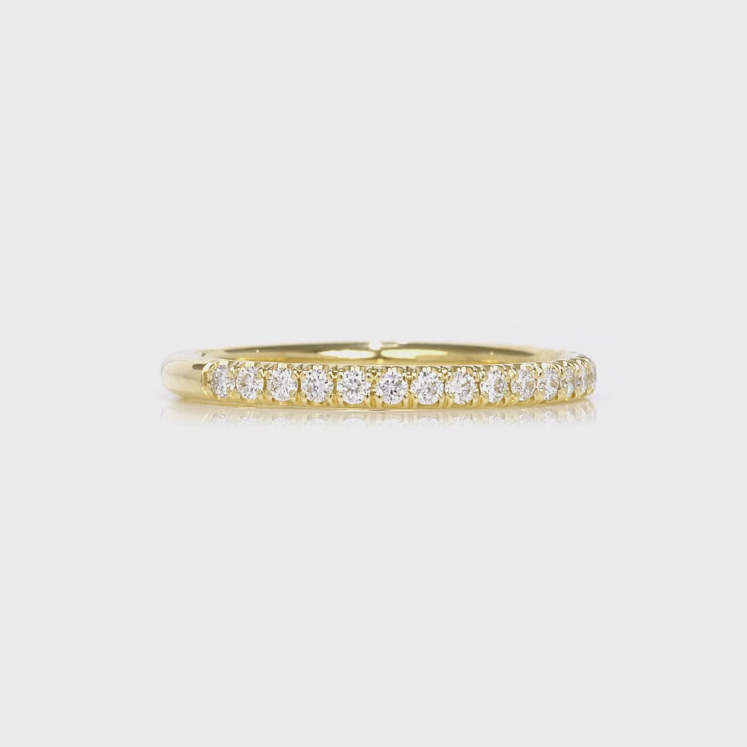 Medium Classic Pave Wedding Band in Yellow Gold