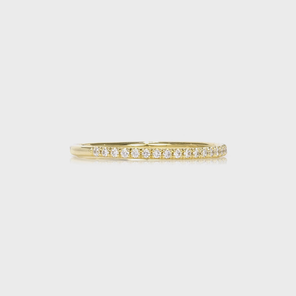 Petit Classic Pave Wedding Band in Yellow Gold