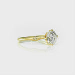 Vintage Style European Round Engagement Ring in Yellow Gold