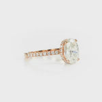 Alluring Hidden Halo Oval Engagement Ring in Rose Gold
