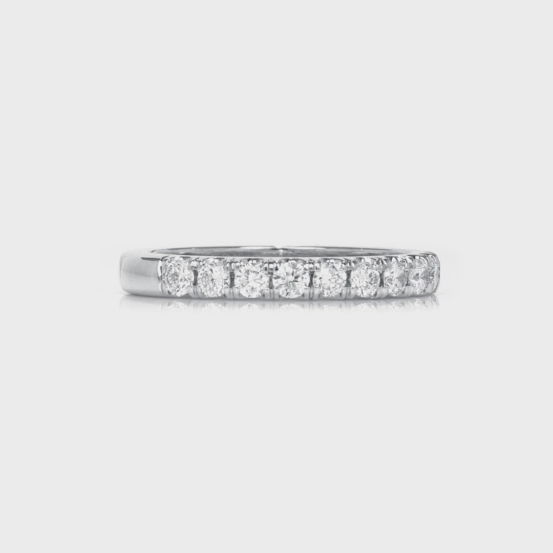 Grande Classic Pave Wedding Band in White Gold