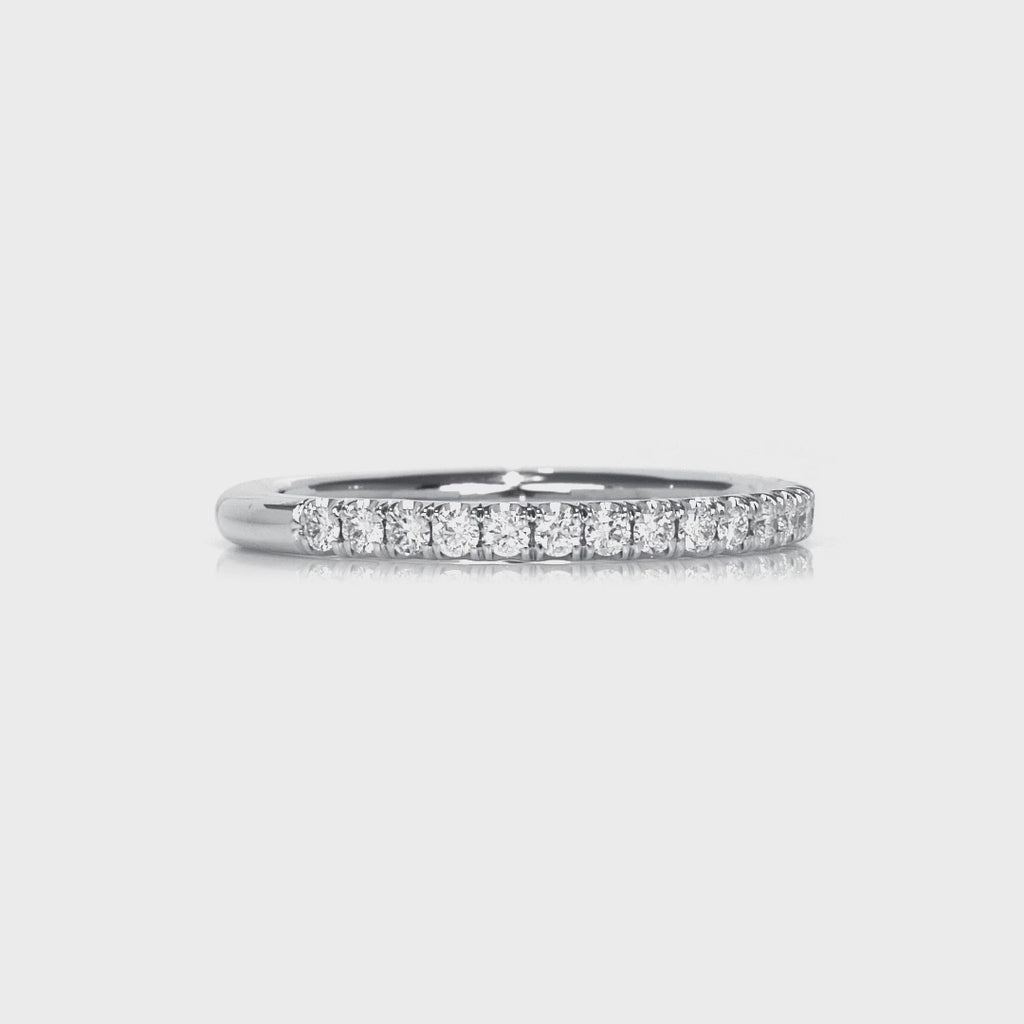 Medium Classic Pave Wedding Band in White Gold