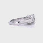 Heirloom Three Stone Cushion Engagement Ring in White Gold